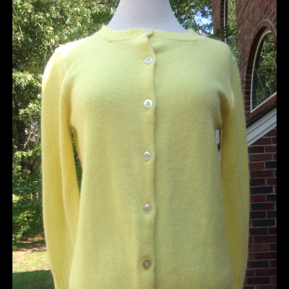 Vintage Yellow Cardigan Sweater Button Front